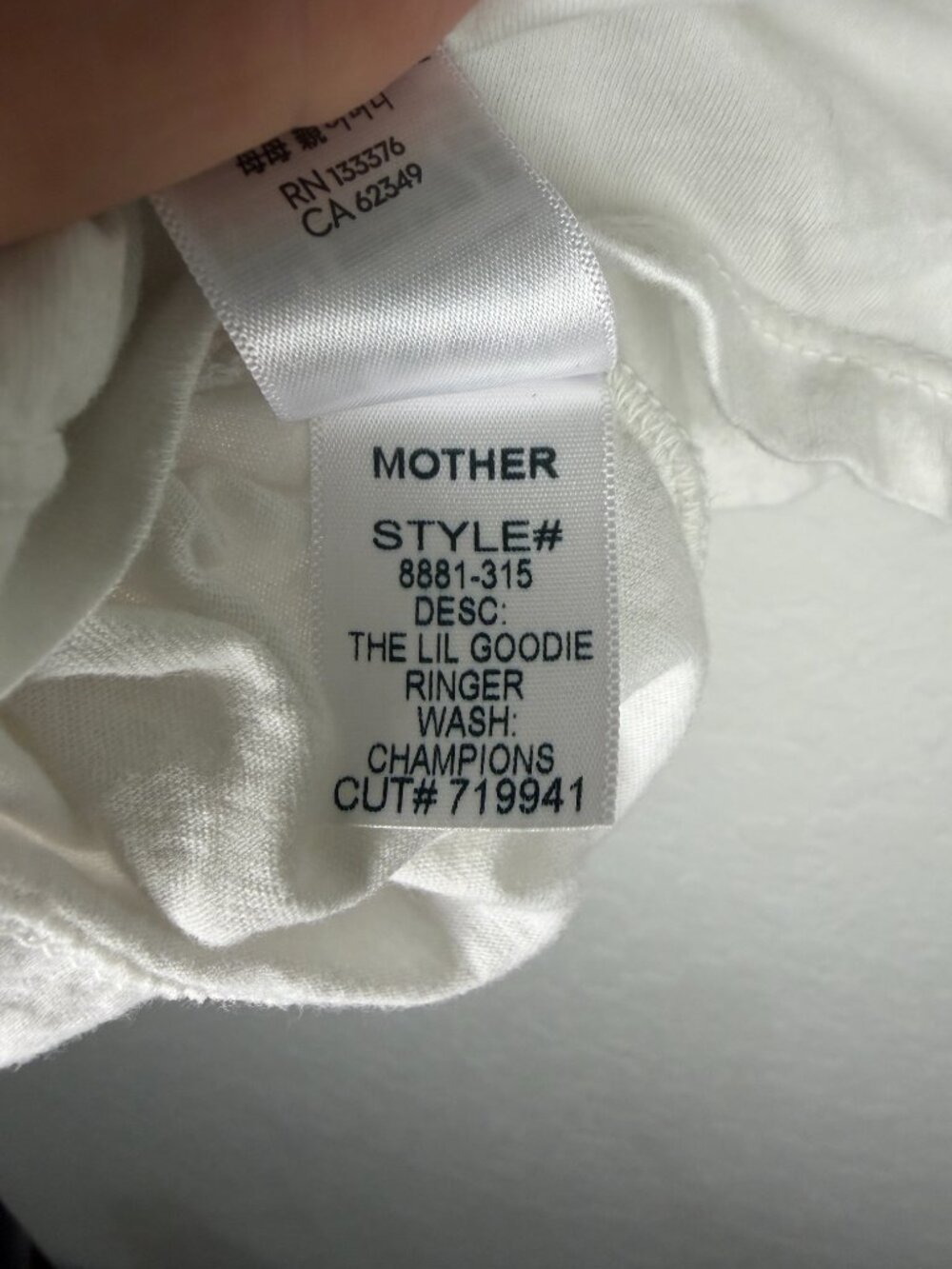 MOTHER The Lil Goodie Ringer- Champions- M- White/Blue- MSRP $115 - Picture 8 of 9